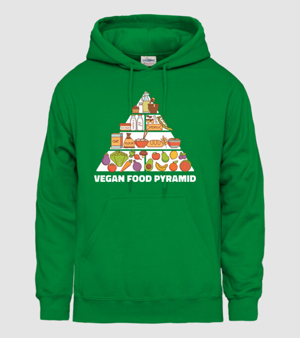 Piramidă vegan model verde pe tricou