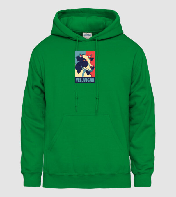 Yes, Vegan model verde pe tricou