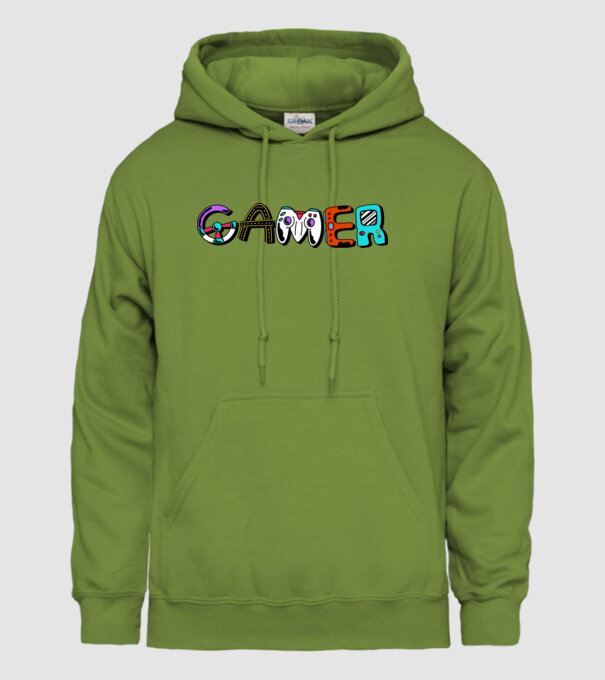 Inscripție Gamer model verde de măr pe tricou