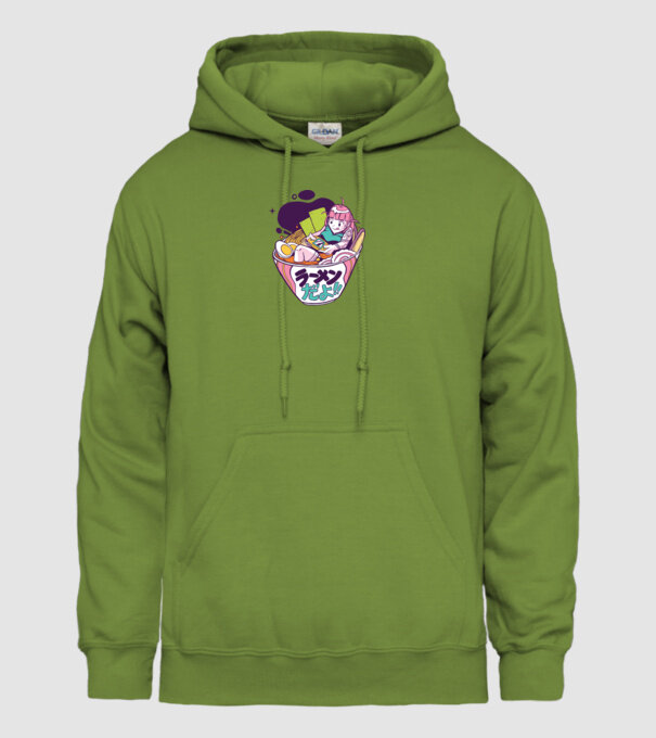 Ramen Anime Gamer fată model verde de măr pe tricou