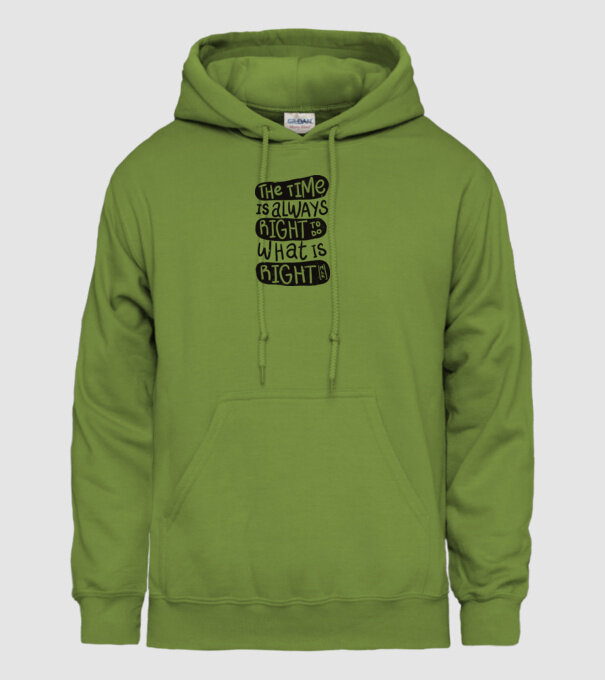 The time is always right model verde de măr pe tricou