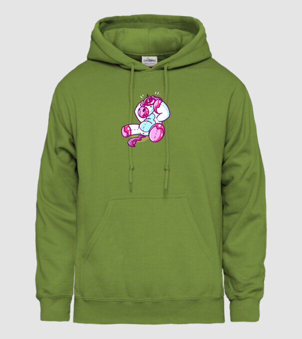 Unicorn cu inimă încornorată model verde de măr pe tricou