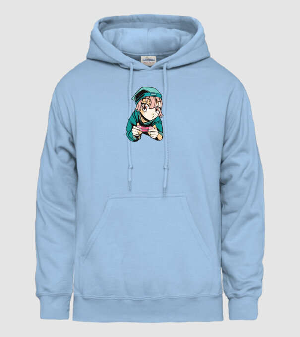Anime fată Gamer model albastru deschis pe tricou