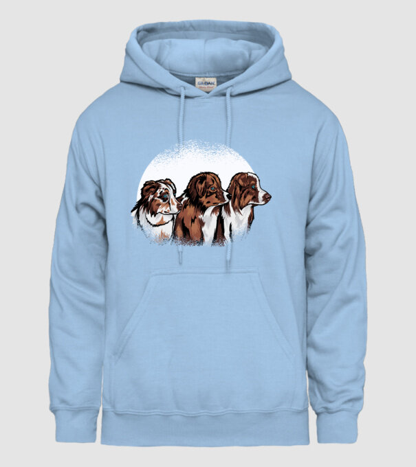 Câine ciobănesc Australian model albastru deschis pe tricou