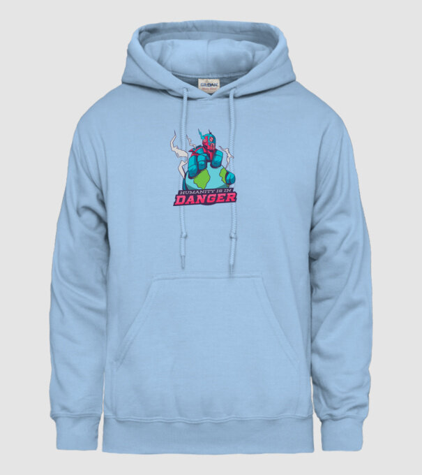 Omenirea în pericol model albastru deschis pe tricou