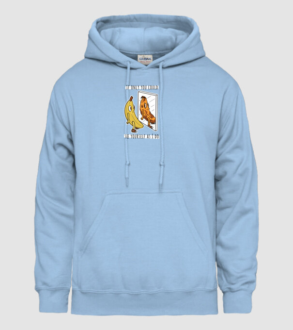 Oglindă Banană model albastru deschis pe tricou