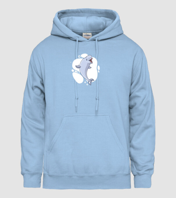 Balenă Beluga model albastru deschis pe tricou