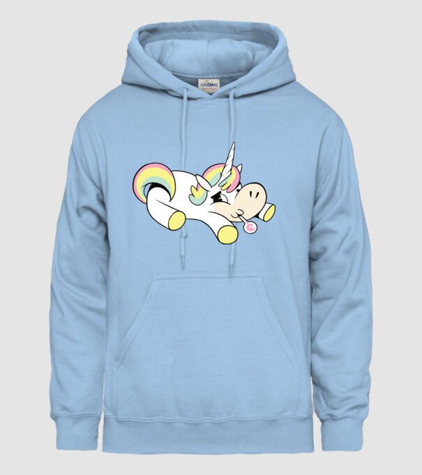 Unicorn bolnav model albastru deschis pe tricou