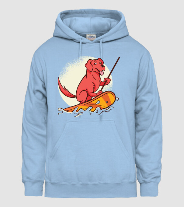 Câine vâslind model albastru deschis pe tricou