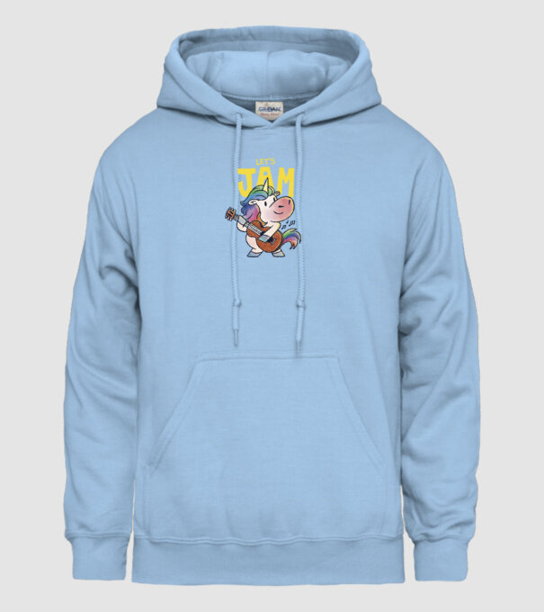 Unicorn cu chitara model albastru deschis pe tricou