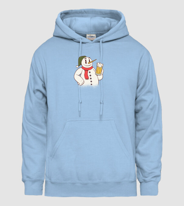 Om de zăpadă cu bere model albastru deschis pe tricou