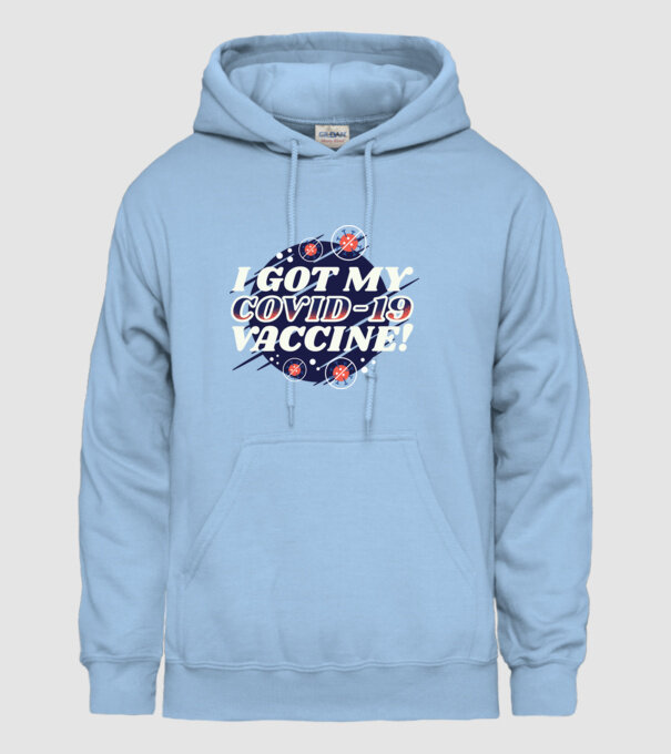 I got my Vaccine model albastru deschis pe tricou