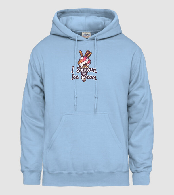 I Scream for Ice Cream model albastru deschis pe tricou