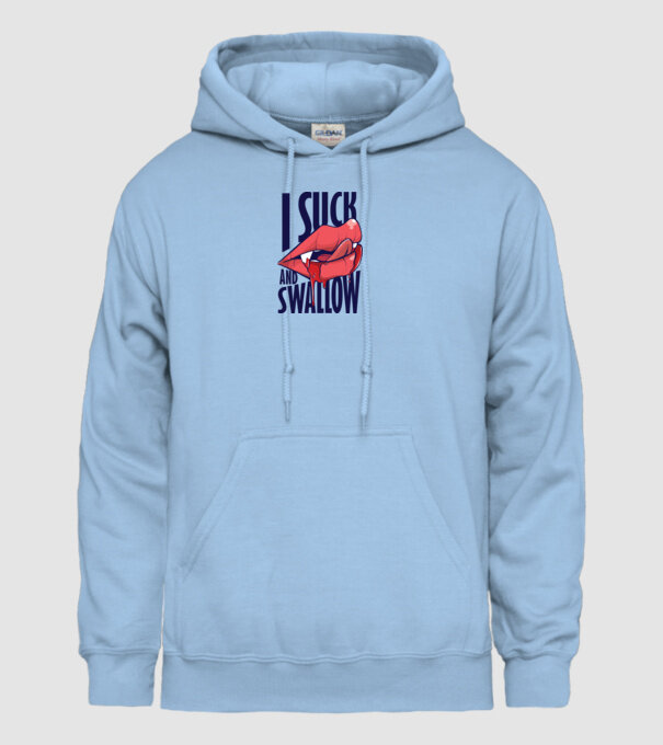 I suck and swallow Vampir model albastru deschis pe tricou