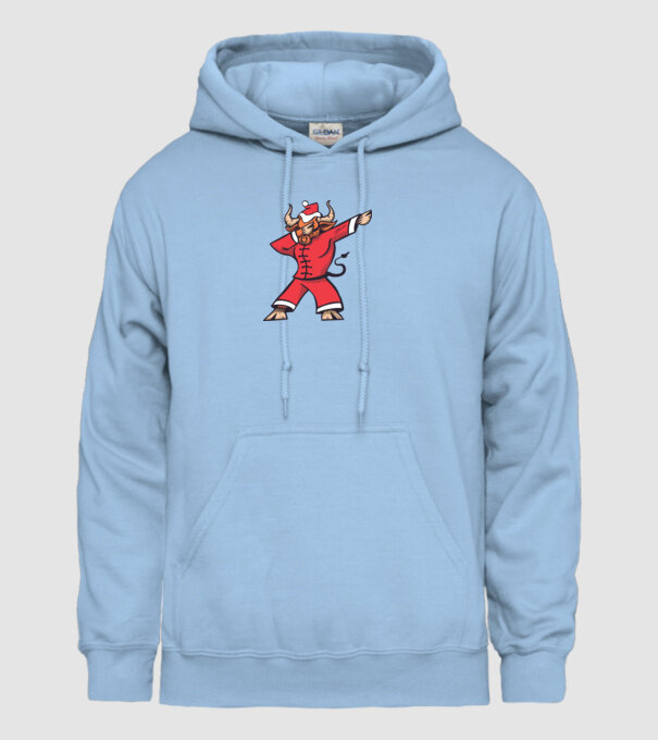 Taur de Crăciun DAB model albastru deschis pe tricou