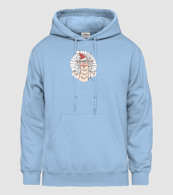 Llama de Crăciun model albastru deschis pe tricou