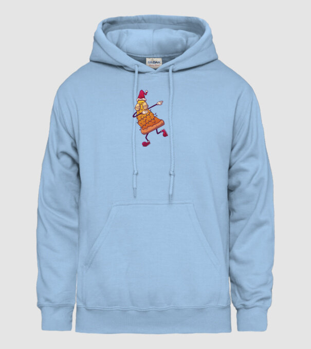 Pizza de Crăciun DAB model albastru deschis pe tricou
