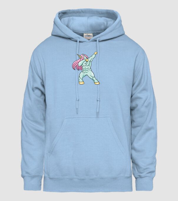 Unicorn Body Building DAB model albastru deschis pe tricou
