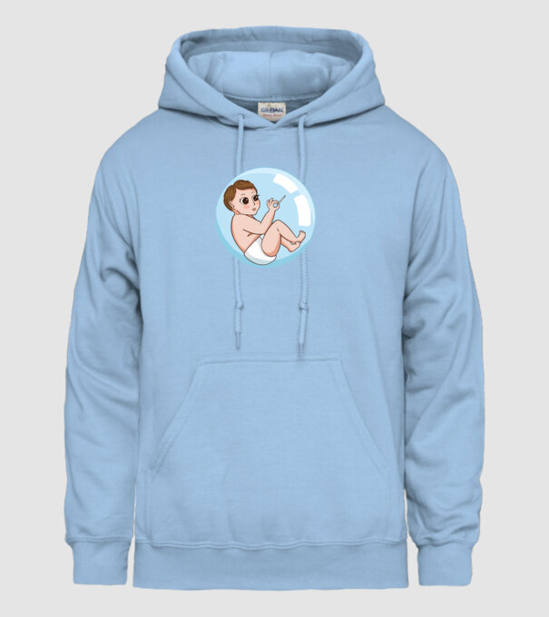 Bebeluș model albastru deschis pe tricou