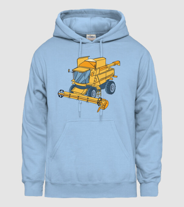 Combină agricolă model albastru deschis pe tricou