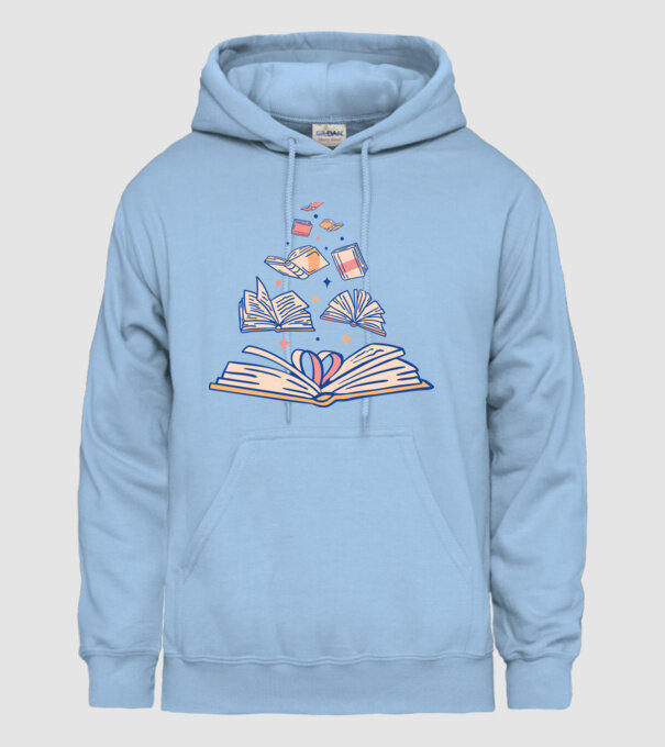 Cărți model albastru deschis pe tricou