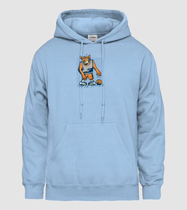 câine baschetbalist model albastru deschis pe tricou