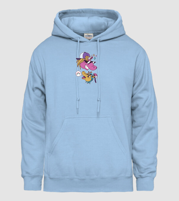 Unicorni cool model albastru deschis pe tricou