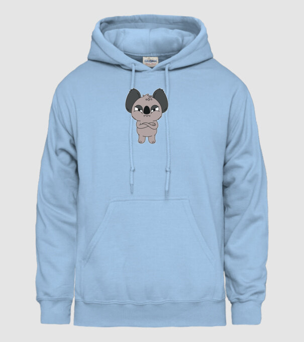 Koala Supărat model albastru deschis pe tricou