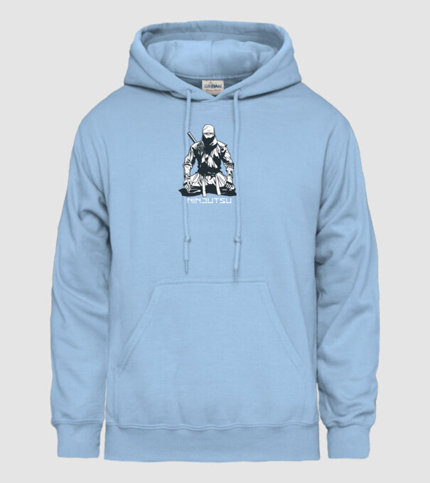 Ninja model albastru deschis pe tricou