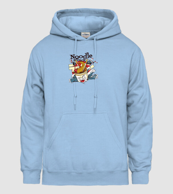 Noodle Attack model albastru deschis pe tricou
