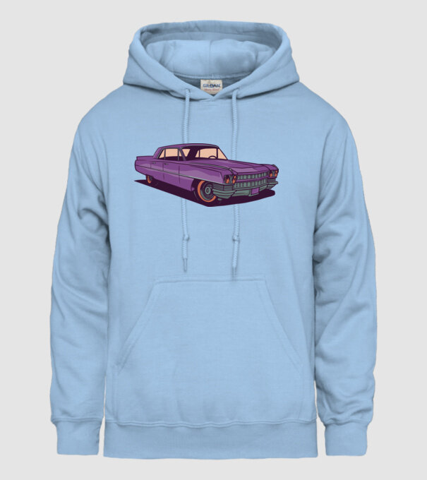 Mașină Old school model albastru deschis pe tricou