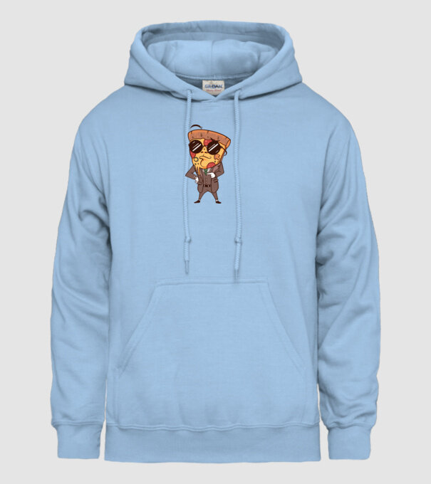 Agent de pizza în Costum model albastru deschis pe tricou
