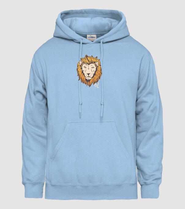 Lion head Horoscope model albastru deschis pe tricou