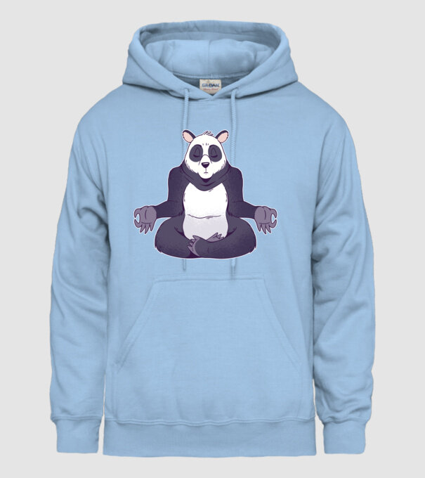 Panda Meditație model albastru deschis pe tricou