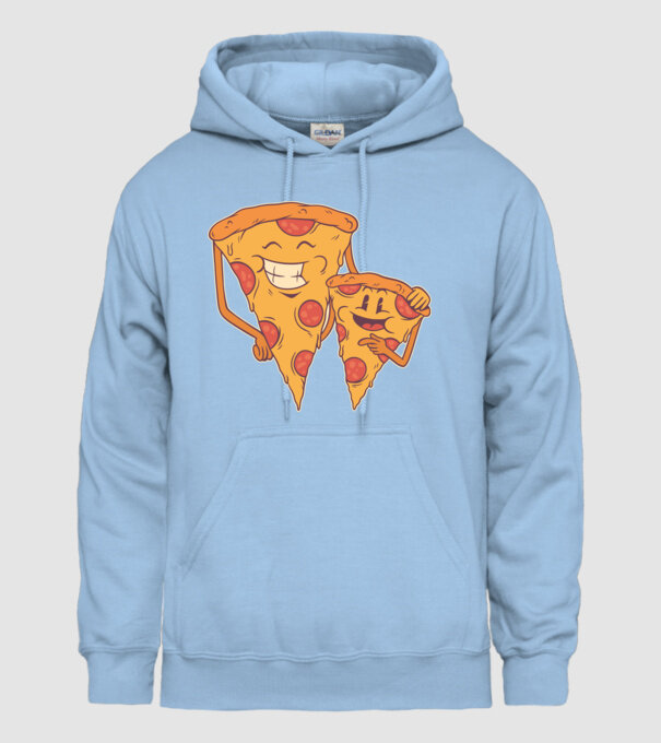 Familie Pizza model albastru deschis pe tricou