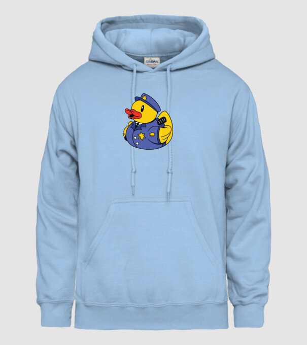 Rățușcă de cauciuc Polițist model albastru deschis pe tricou