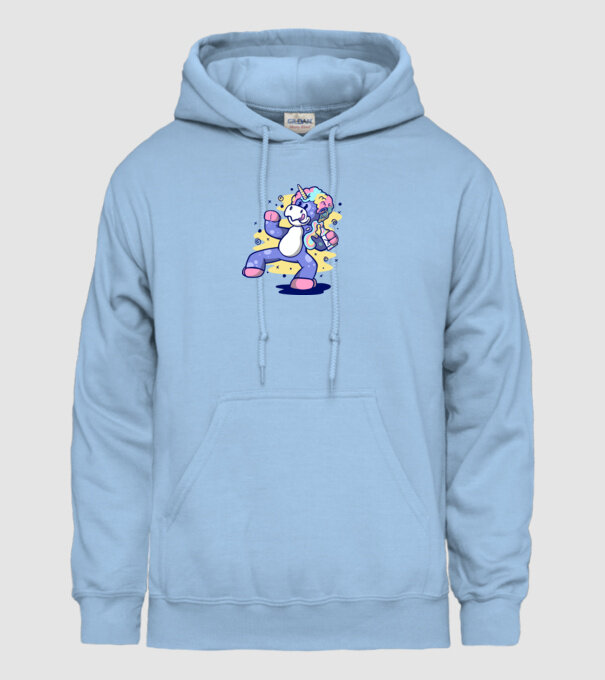 Unicorn beat model albastru deschis pe tricou
