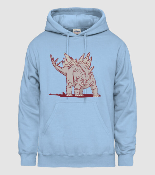 Stegosaurus dinozaur model albastru deschis pe tricou