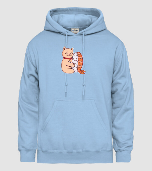 Sushi cu Pisică model albastru deschis pe tricou