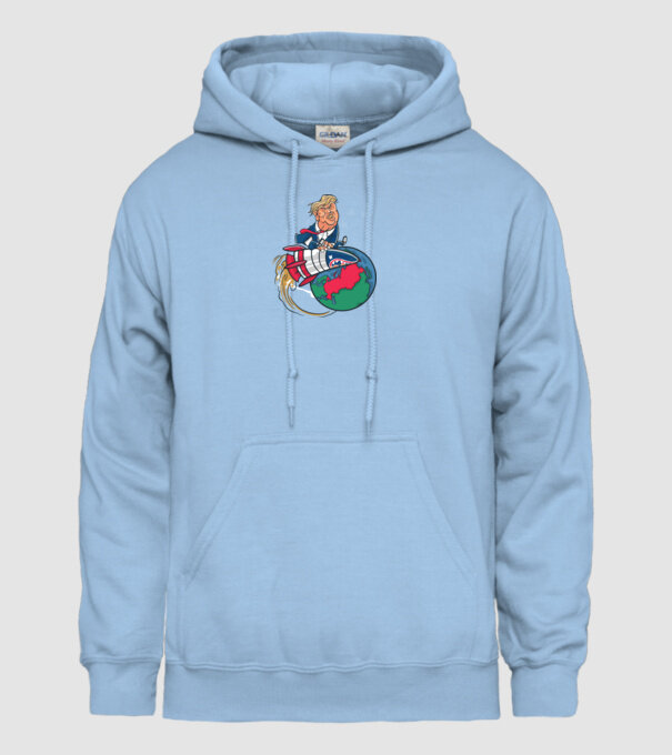 Trump bombă model albastru deschis pe tricou