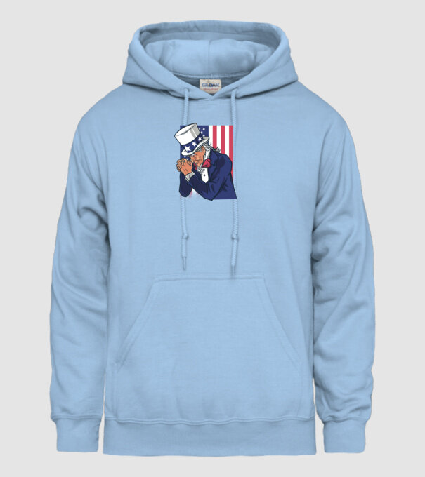 Uncle Sam se roagă model albastru deschis pe tricou