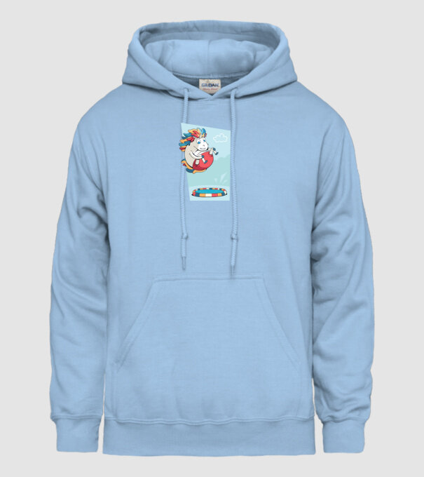 Bombă Unicorn model albastru deschis pe tricou