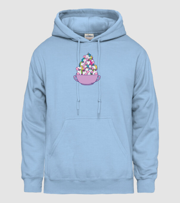 Bol Unicorn model albastru deschis pe tricou