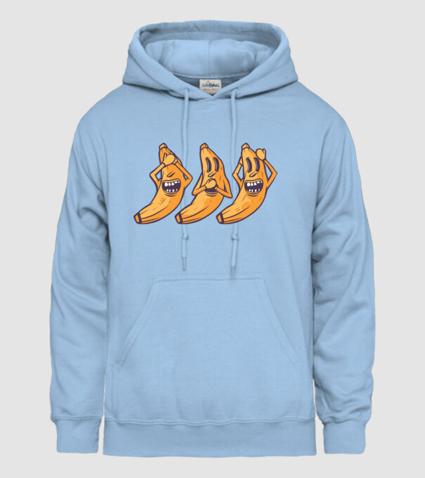 Banane amuzante - Nu vede, nu vorbește, nu aude model albastru deschis pe tricou