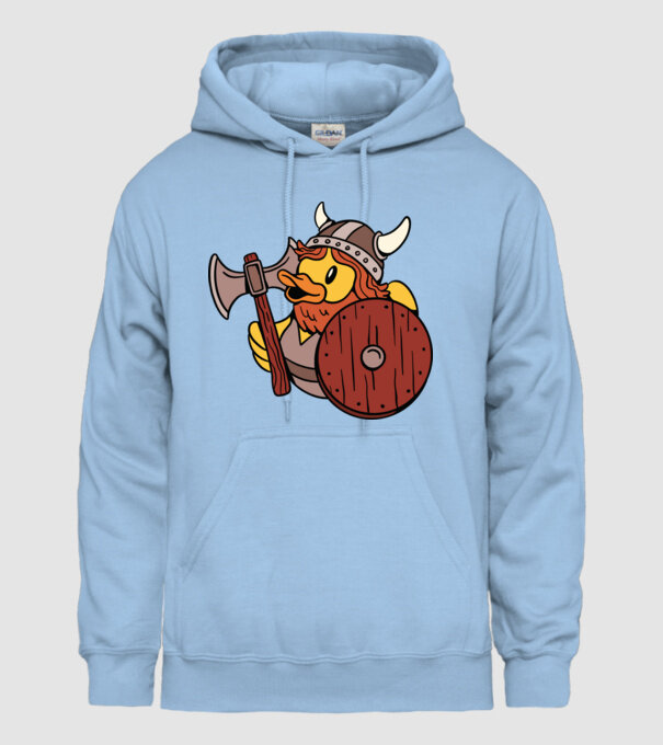 Rățușcă de cauciuc Viking model albastru deschis pe tricou