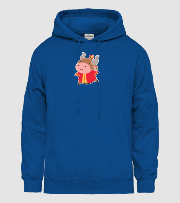 Anul chinezesc - Anul Bivolului model albastru regal pe tricou