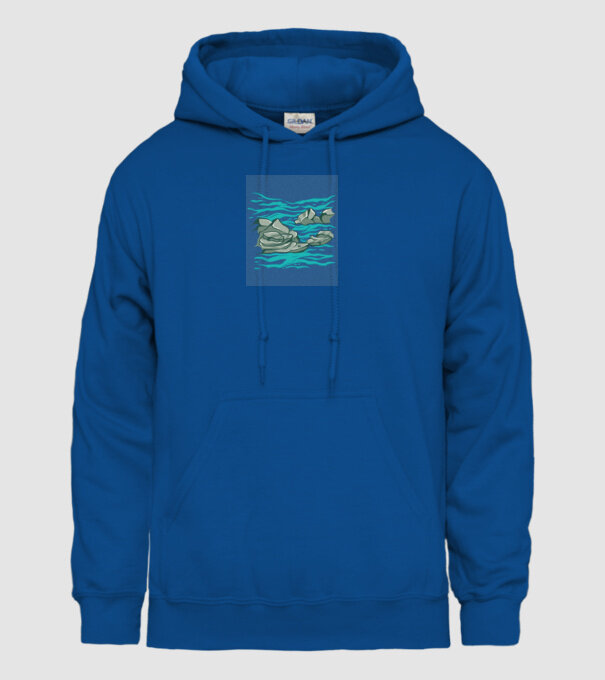 Oceanul cu Stânci model albastru regal pe tricou