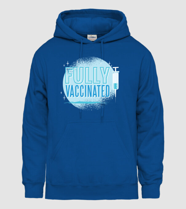 Complet vaccinat model albastru regal pe tricou