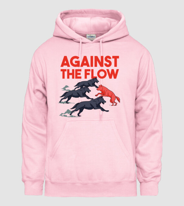 Against the flow - Împotriva curentului model roz deschis pe tricou