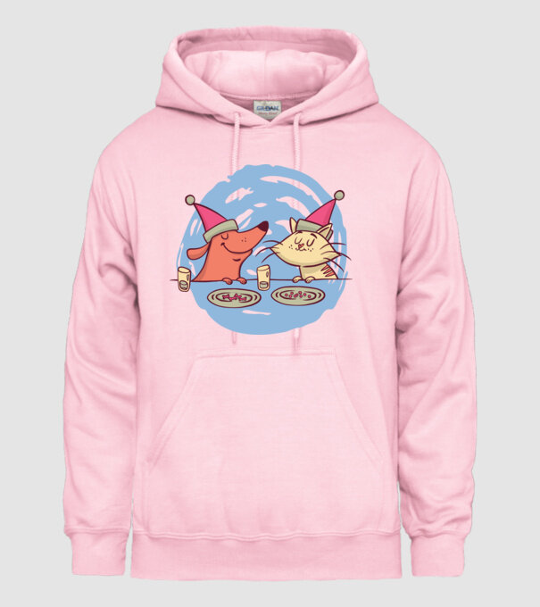 Petrecere de Crăciun animale model roz deschis pe tricou
